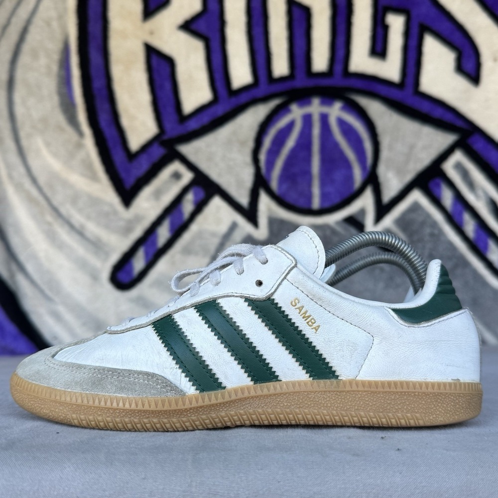 Size 5.5 - adidas Samba OG White Green‎ Gum Classic Sneaker Athletic Shoes Men